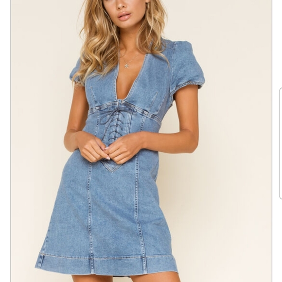Free People Something Sweet Mini black denim dress - Picture 11 of 13